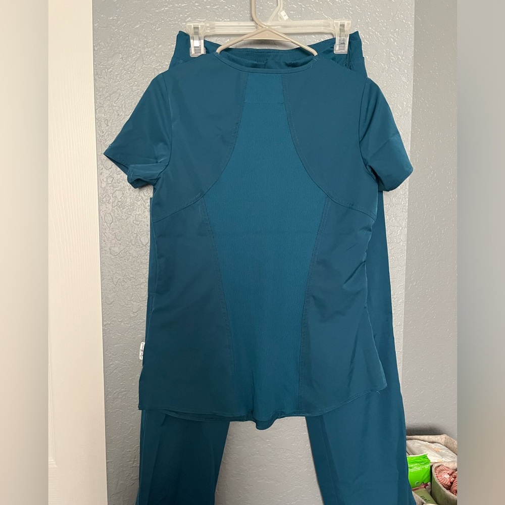 Womens Ava Therese Caribbean blue scrub set - Picture 3 of 10